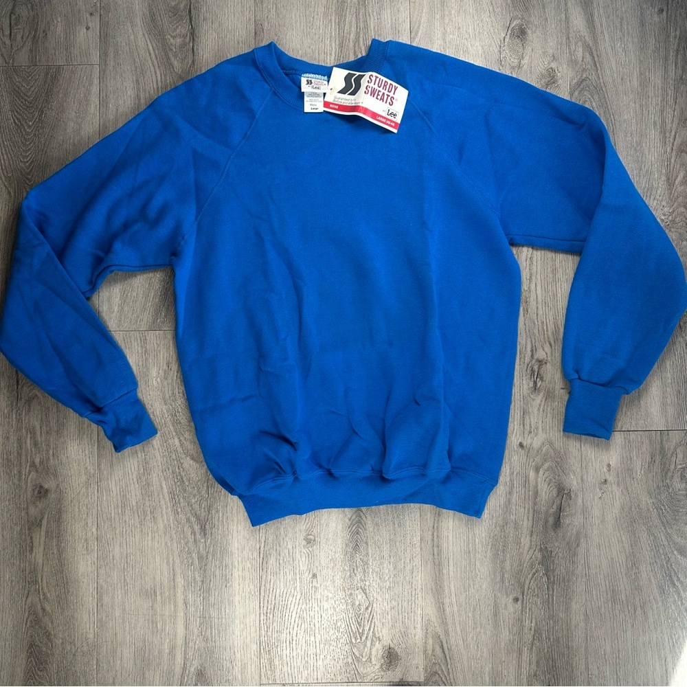 Vintage Lee Sturdy Sweats Sweatshirt Mens Large Blue Crewneck Made USA‎ 90s